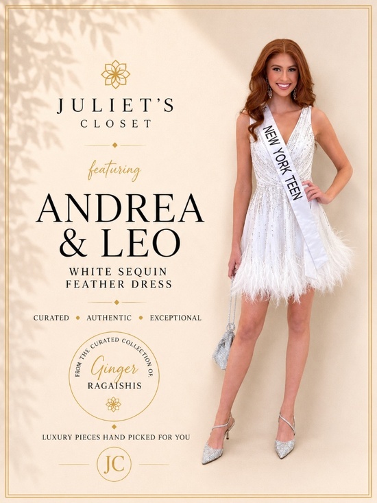 Andrea & Leo Couture Dresses & Skirts - Andrea & Leo A1012 White Beaded Cocktail Dress | Feather Hem Size 2
